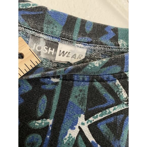 Vintage 90s Josh Wear Art Abstract Aztec Tribal Crewneck Sweatshirt XL USA Made - Picture 7 of 7